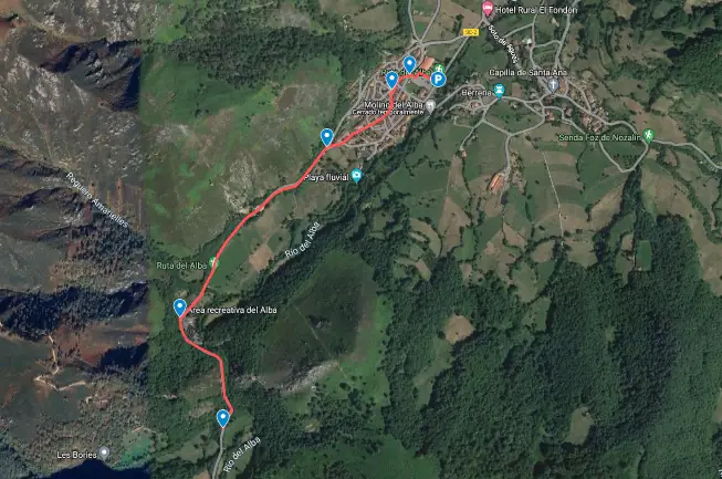 Mapa de la Ruta del Alba accesible